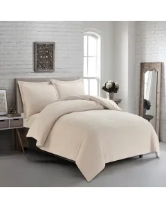 Nova Cottontex Textured Duvet Cover Set - 100% Cotton/ 200 Thread - Beige (Available In Sizes) available at The Scout - Amman, Jordan