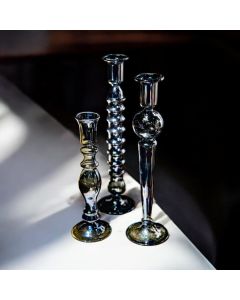 Grey Color Set of 3 Candle Holders