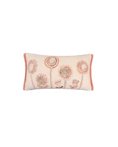 Nova Home "Feathered" Handmade Embroidery Cushion Cover - 35x60 cm - Orange available at The Scout - Amman, Jordan