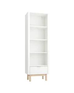 Pinio Miloo Tall Book Shelf - 4 shelves with drawer - White available at The Scout - Amman, Jordan