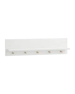 Pinio Miloo Small Wall Shelf with 5 Hooks- White available at The Scout - Amman, Jordan
