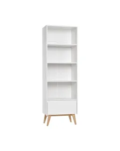 Pinio Swing Tall Book Shelf - 4 shelves with drawer - White available at The Scout - Amman, Jordan