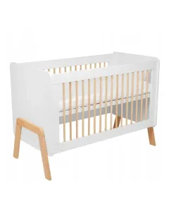 Pinio Krubb Baby Cot with Mattress - 60X120 Cm - White available at The Scout - Amman, Jordan