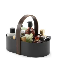 Umbra Bellwood Caddy - Black/Walnut available at The Scout - Amman, Jordan