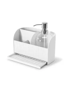 Umbra Sling Sink Caddy with Soap Pump - White