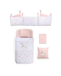 Funna Rabbit Baby Bed Set - 7 Pcs - Pink