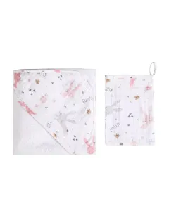 Funna Rabbit Hooded Baby Towel - 100% Cotton - Pink available at The Scout - Amman, Jordan