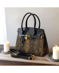 Luxurious Snake Leather Bag - Large