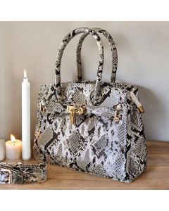 Luxurious Snake Leather Bag - Medium