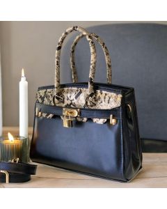 Luxurious Snake Leather Bag - Medium