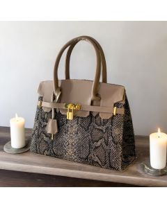 Luxurious Snake Leather Bag - Large