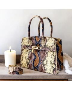 Luxurious Snake Leather Bag - Medium