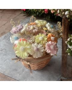 Chrysanthemum Rose Scented Candle Basket