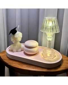 Oval Set with Lamp and Graduate Candle