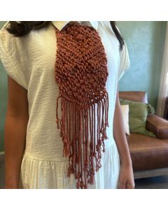 Dark Orange Macrame Necklace