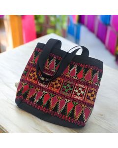 Handmade Shoulder Bag - Black/Red