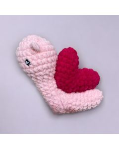 Fluffy Crochet Heart-Snail Plushy