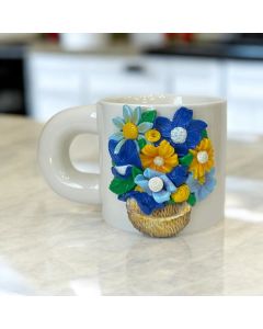 Flowers Basket Mug - premium quality product. - كوب سلة الأزهار - منتج عالي الجودة.