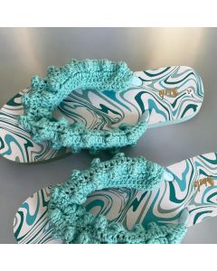 Cyan Crochet Flip-Flop (Available In Sizes)