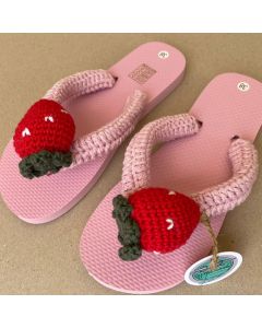 Pink Strawberry Crochet Flip-Flop (Available In Sizes)