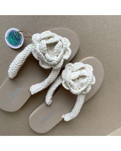 White Flower Crochet Flip-Flop (Available In Sizes)