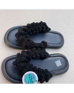 Black Crochet Flip-Flop (Available In Sizes)