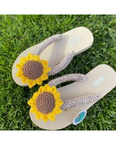 Sunflower Crochet Flip-Flop (Available In Sizes)