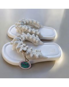 White Crochet Flip-Flop (Available In Sizes)