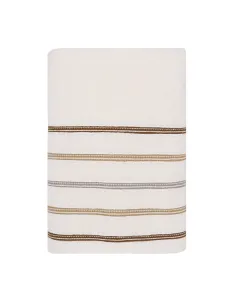 Nova Home Orion Striped Towel - 100% Cotton - 50x90 Cm - Ivory available at The Scout - Amman, Jordan