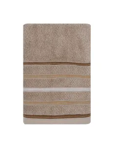 Nova Home Orion Striped Towel - 100% Cotton - 50x90 Cm - Beige available at The Scout - Amman, Jordan