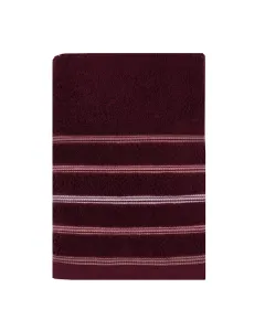 Nova Home Orion Striped Towel - 100% Cotton - 50x90 Cm - Mulberry available at The Scout - Amman, Jordan