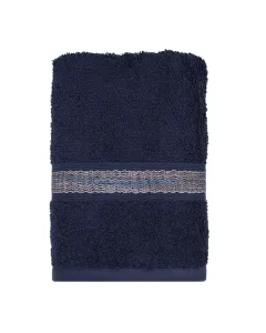 Nova Home Napa Embroidered Towel - 100% Cotton - 50x90 Cm - Navy available at The Scout - Amman, Jordan