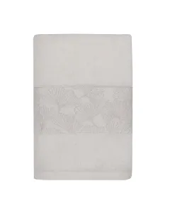 Nova Home Utopia Towel with Silver Details - 100% Cotton - 30x50 Cm - Ivory/Silver available at The Scout - Amman, Jordan