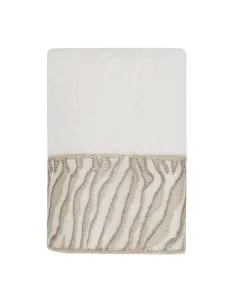 Nova Home Olive Towel with Satin Details - 100% Cotton - 50x90 Cm - Cream available at The Scout - Amman, Jordan