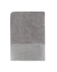 Nova Home Minto Jacquard Embroidered Towel - 100% Cotton - 50x90 Cm - Grey available at The Scout - Amman, Jordan