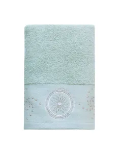 Nova Home Handan Embroidered Towel - 100% Cotton - 50x90 Cm - Light Grey available at The Scout - Amman, Jordan