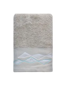 Nova Home Celine Towel with Satin Details - 100% Cotton - 50x90 Cm - Beige available at The Scout - Amman, Jordan