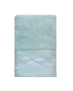 Nova Home Celine Towel with Satin Details - 100% Cotton - 50x90 Cm - Light Grey available at The Scout - Amman, Jordan