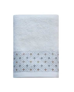 Nova Home Roberta Towel with Silver Details - 100% Cotton - 50x90 Cm - Cream available at The Scout - Amman, Jordan