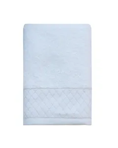 Nova Home Paragon Jacquard with Silver Details Towel - 100% Cotton - White (Available In Sizes)