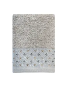 Nova Home Roberta Towel with Silver Details - 100% Cotton - Beige (Available In Sizes)