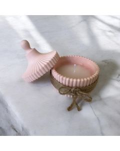 Small Pot Candle with Ribbon