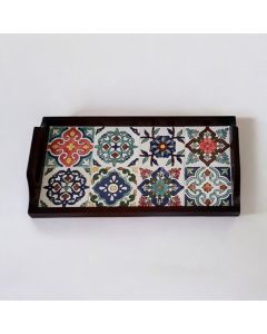 Handmade Rectangular Serving Tray (Dark Brown)