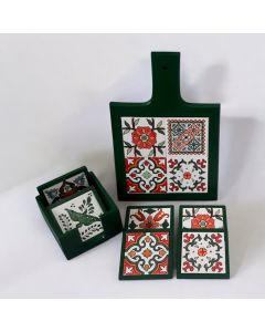 Handmade Trivet & Coaster Box (Green)