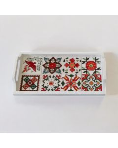 Handmade Rectangular Serving Tray (White)