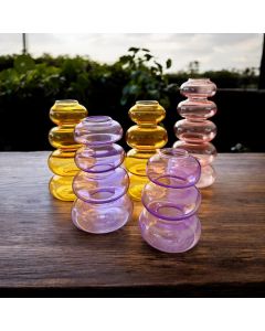 Colored Set of 5 Tower Candle Holders