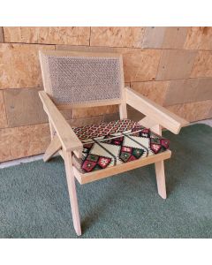 VIP Handmade Teak Chair- Red/Beige