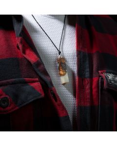 White Epoxy and Olive Wood Necklace