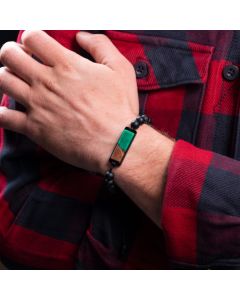 Green Epoxy Bracelet with Olive Wood