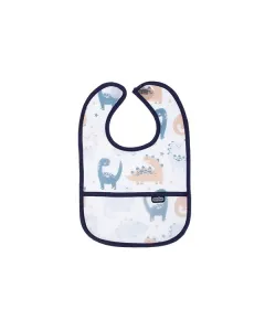 BabyJem Dinosaur Double Sided Waterproof Baby Bib , 6 - 24 months - Blue